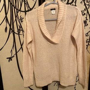 J.Crew Popover Shawl Collar Blush/Cream Sweater Dolce Knit Mohair Blend
